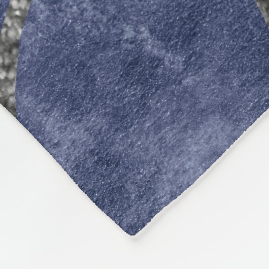 Blauwe marmer Agate Silver Glitter Glam #1 Fleece Deken (Hoek)
