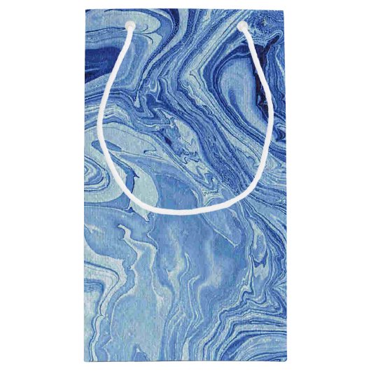 Blauwe marmer Agate Swirl Stone Gift Wrap Papieren Klein Cadeauzakje (Achterkant)