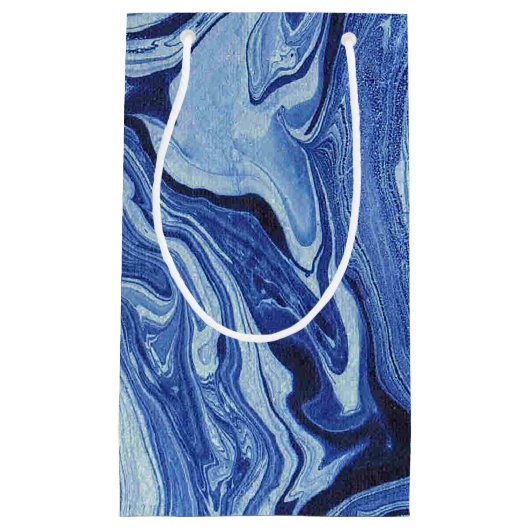 Blauwe marmer Agate Swirl Stone Gift Wrap Papieren Klein Cadeauzakje (Voorkant)