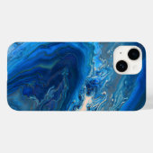 Blauwe marmer Agate Textuur Vloeibare kunst Case-Mate iPhone Case (Achterkant (horizontaal))