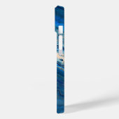 Blauwe marmer Agate Textuur Vloeibare kunst Case-Mate iPhone Case (Achterkant / Links)