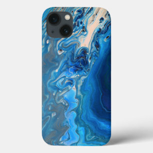 Blauwe marmer Agate Textuur Vloeibare kunst Case-Mate iPhone Case