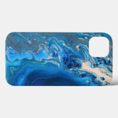 Blauwe marmer Agate Textuur Vloeibare kunst Case-Mate iPhone Case (Achterkant (horizontaal))