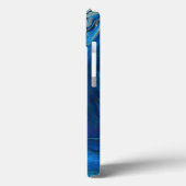 Blauwe marmer Agate Textuur Vloeibare kunst Case-Mate iPhone Case (Achterkant / Links)