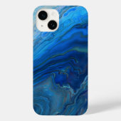 Blauwe marmer Agate Textuur Vloeibare kunst Case-Mate iPhone Case (Achterkant)