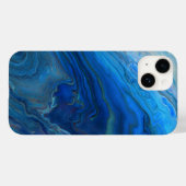 Blauwe marmer Agate Textuur Vloeibare kunst Case-Mate iPhone Case (Achterkant (horizontaal))