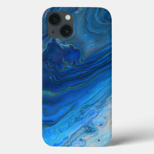 Blauwe marmer Agate Textuur Vloeibare kunst Case-Mate iPhone Case
