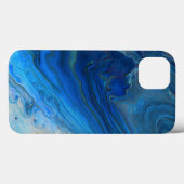 Blauwe marmer Agate Textuur Vloeibare kunst Case-Mate iPhone Case (Achterkant (horizontaal))