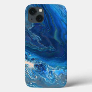 Blauwe marmer Agate Textuur Vloeibare kunst Case-Mate iPhone Case