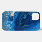 Blauwe marmer Agate Textuur Vloeibare kunst Case-Mate iPhone Case (Achterkant (horizontaal))