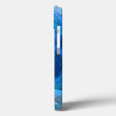 Blauwe marmer Agate Textuur Vloeibare kunst Case-Mate iPhone Case (Achterkant / Links)
