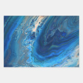 Blauwe marmer Agate Textuur Vloeibare kunst Inpakpapier Vel (Voorkant)