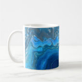 Blauwe marmer Agate Textuur Vloeibare kunst Koffiemok (Links)