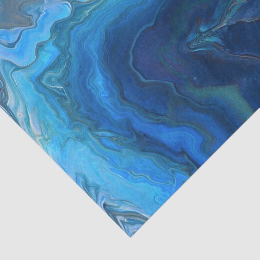 Blauwe marmer Agate Textuur Vloeibare kunst Tissuepapier (Detail)