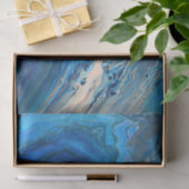 Blauwe marmer Agate Textuur Vloeibare kunst Tissuepapier (Geschenk)