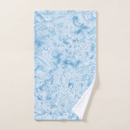 Blauwe marmer bad handdoek (Handdoek)