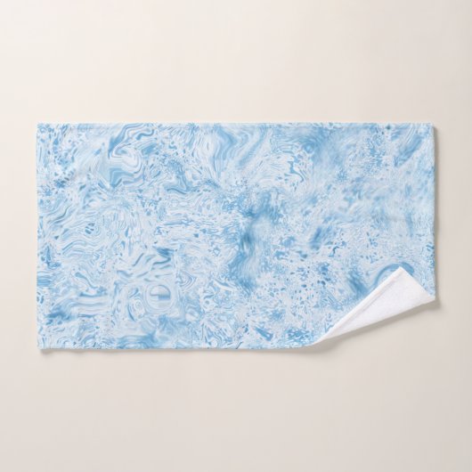 Blauwe marmer bad handdoek (Handdoek)