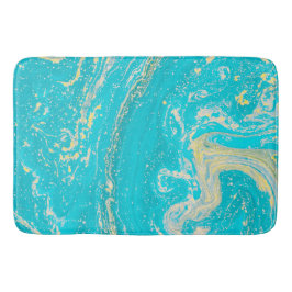 Blauwe marmer badmat