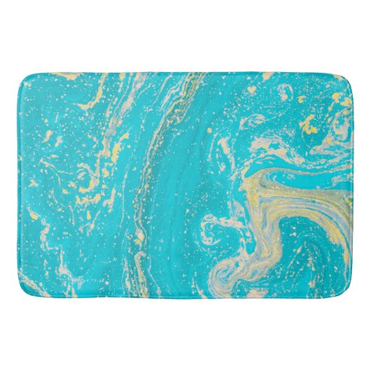 Blauwe marmer badmat (Voorkant)