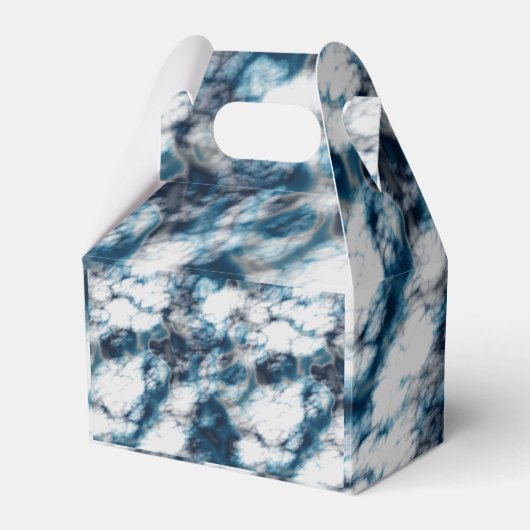 Blauwe marmer bedankdoosjes (Voorkant Zijde)