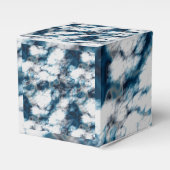 Blauwe marmer bedankdoosjes (Voorkant Zijde)
