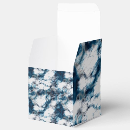 Blauwe marmer bedankdoosjes (Geopend)