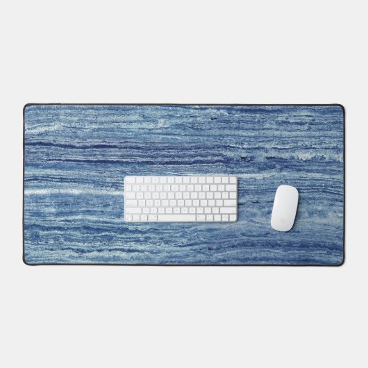Blauwe marmer bureaumat (Keyboard & Muis)