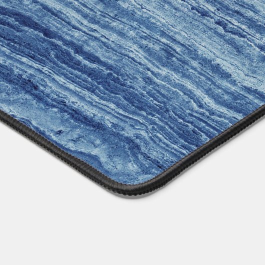 Blauwe marmer bureaumat (Hoek)