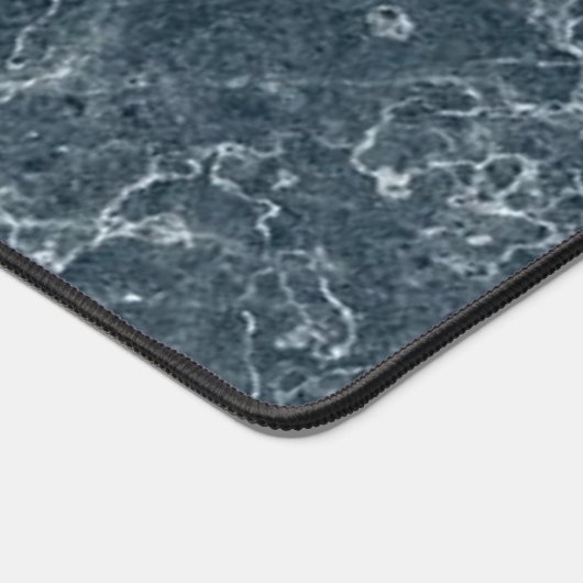 Blauwe marmer bureaumat (Hoek)