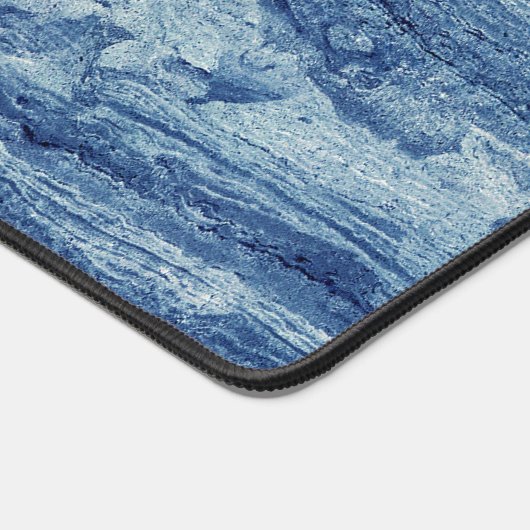Blauwe marmer bureaumat (Hoek)