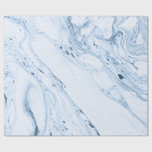Blauwe marmer cadeaupapier (Vlak)