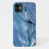 Blauwe marmer Case-Mate iPhone case (Achterkant)
