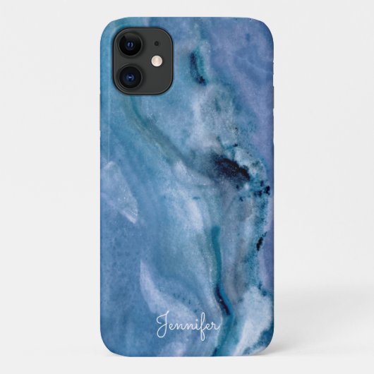 Blauwe marmer Case-Mate iPhone case (Achterkant)