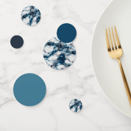 Blauwe marmer confetti