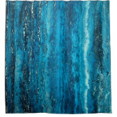 Blauwe marmer douchegordijn (Voorkant)