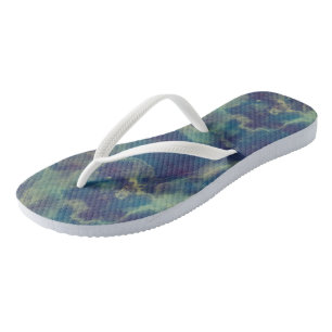 Blauwe Marmer Draai Abstract Teenslippers