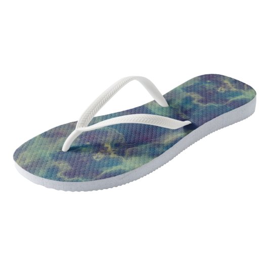 Blauwe Marmer Draai Abstract Teenslippers (Schuin)