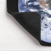 Blauwe marmer Earth op zwart Muismat (Hoek)