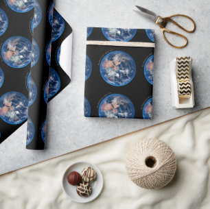 Blauwe marmer Earth, satellietfoto 2014 Cadeaupapier