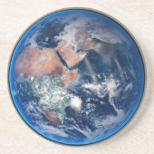 Blauwe marmer Earth, satellietfoto 2014 Zandsteen Onderzetter (Voorkant)