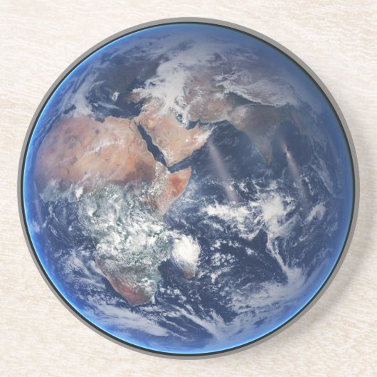 Blauwe marmer Earth, satellietfoto 2014 Zandsteen Onderzetter (Voorkant)