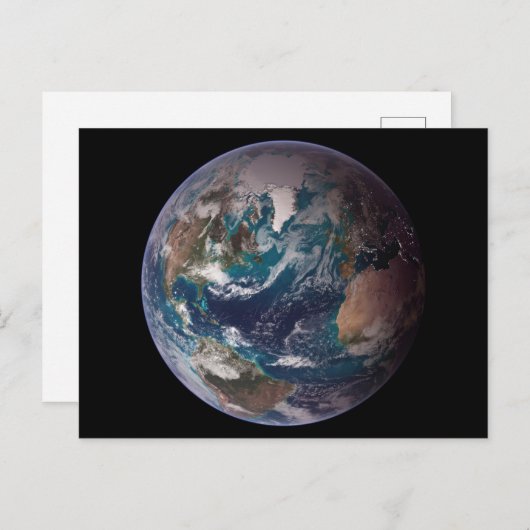 Blauwe marmer Earth (Western Hemisphere) Briefkaart (Voorkant / Achterkant)