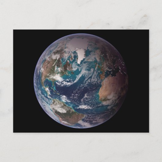 Blauwe marmer Earth (Western Hemisphere) Briefkaart (Voorkant)