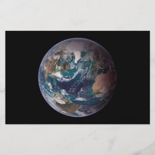 Blauwe marmer Earth (Western Hemisphere) Briefpapier