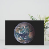 Blauwe marmer Earth (Western Hemisphere) Briefpapier (Staand voorkant)