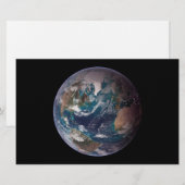 Blauwe marmer Earth (Western Hemisphere) Briefpapier (Voorkant / Achterkant)