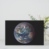 Blauwe marmer Earth (Western Hemisphere) Briefpapier (Staand voorkant)