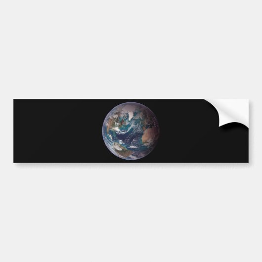 Blauwe marmer Earth (Western Hemisphere) Bumpersticker (Voorkant)