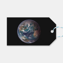 Blauwe marmer Earth (Western Hemisphere) Cadeaulabel