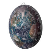 Blauwe marmer Earth (Western Hemisphere) Dartbord (Voorkant Rechts)